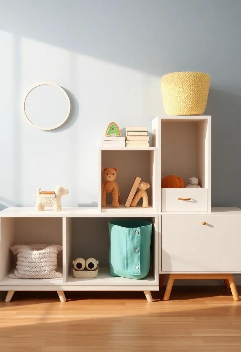 Creative Cube Storage with ‌Open ‌and Closed Compartments for ‌Versatile Use