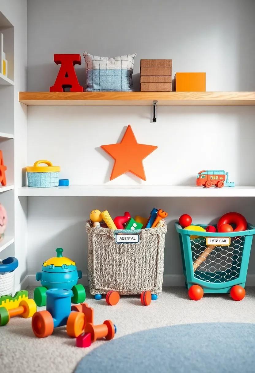 Brightly colored Labels Simplifying Toy Identification and Accessibility