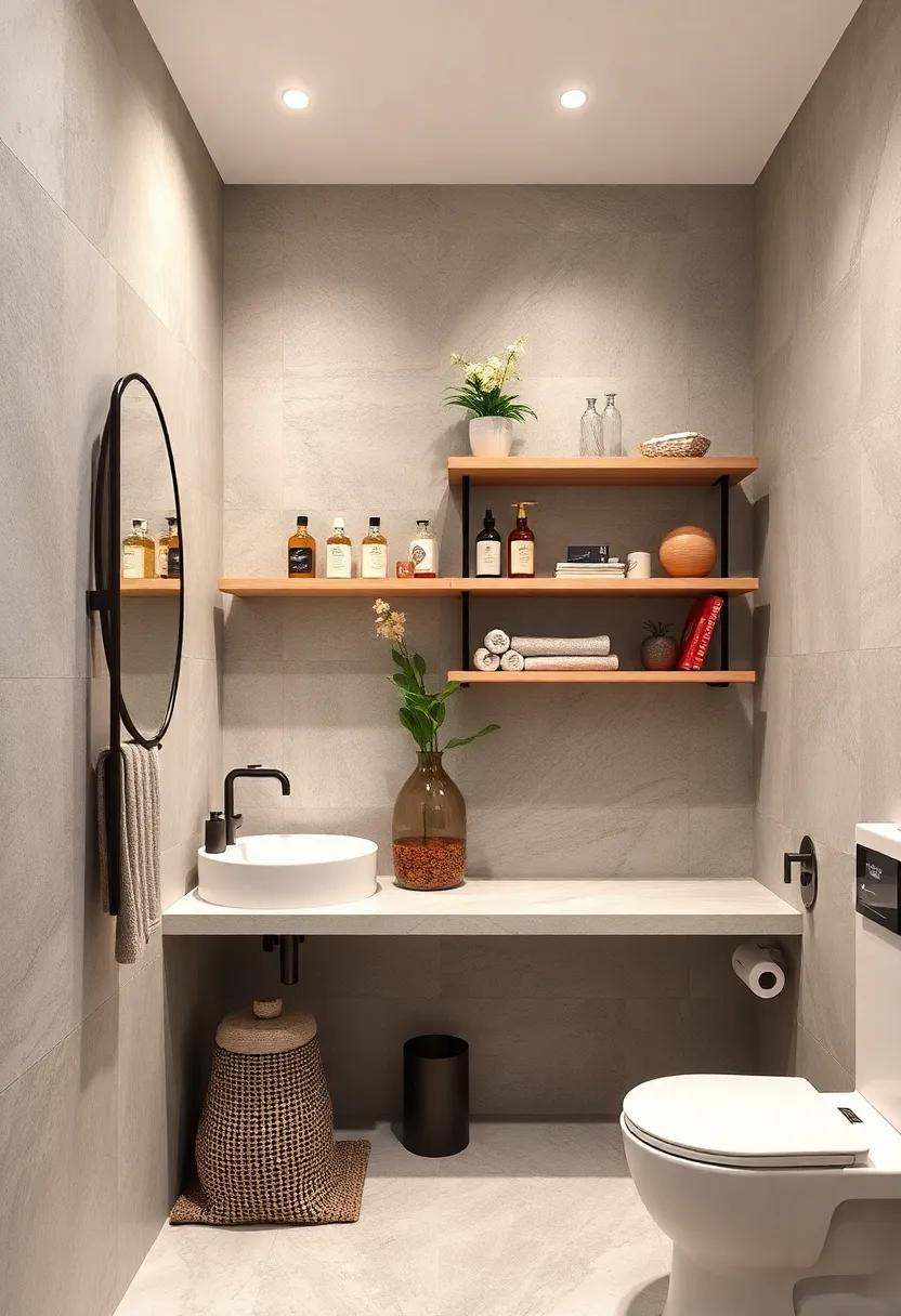 Consider Open shelving: Stylishly ‍display neatly arranged essentials on open shelves, which can also serve as decorative ‌elements in ⁢the bathroom