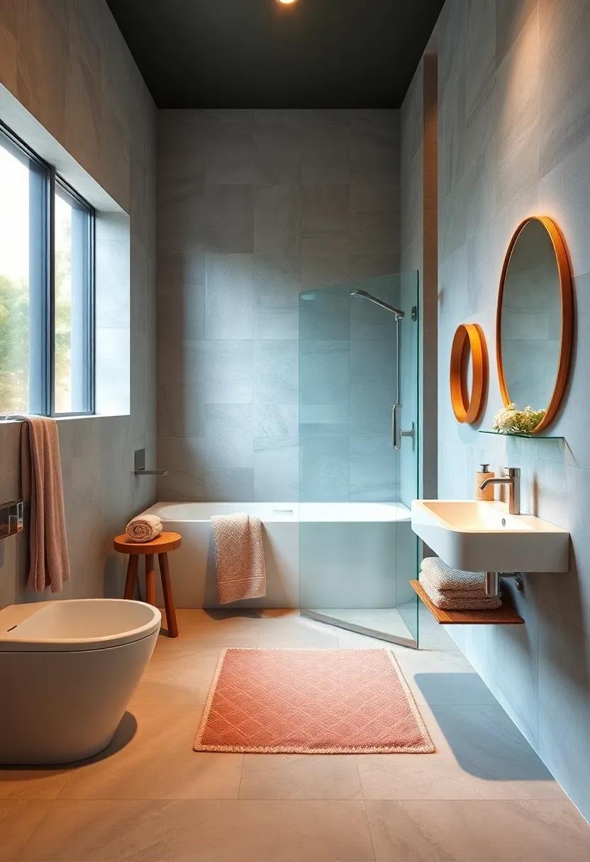 Create a​ Spa-like Retreat: Use soft textiles, calming color schemes, and ambient lighting to transform your small bathroom into a peaceful oasis