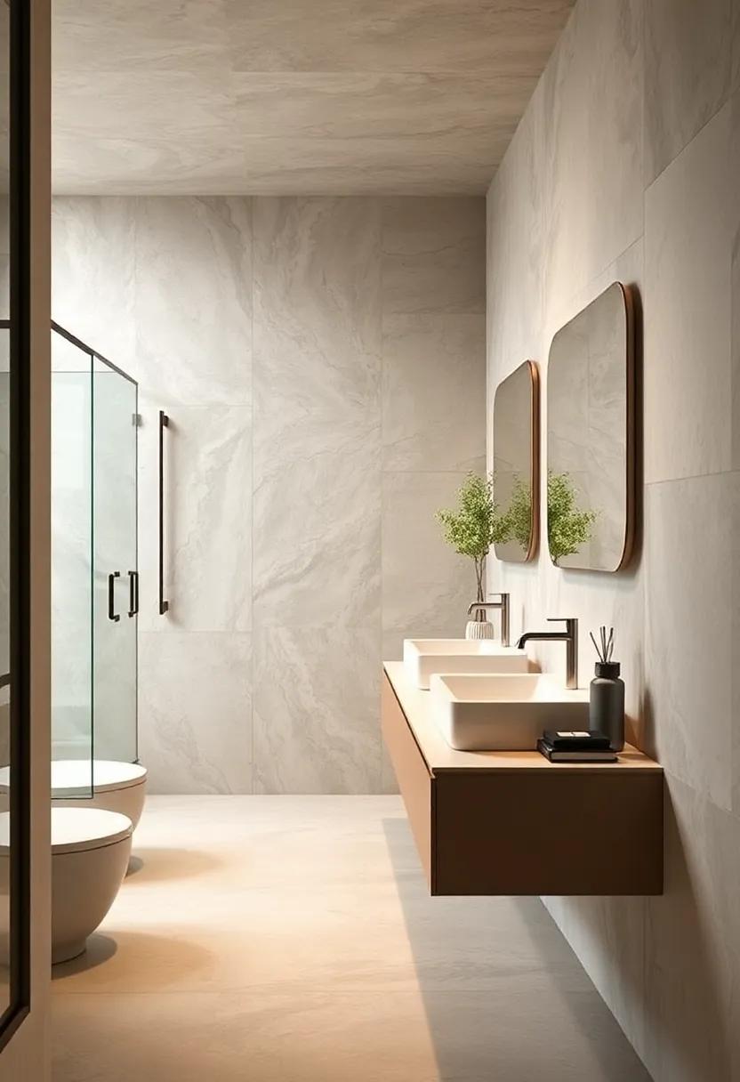 Opt for Floating vanities: These modern fixtures free up floor space, ⁢making the room feel more open and allowing for easy cleaning‌ underneath