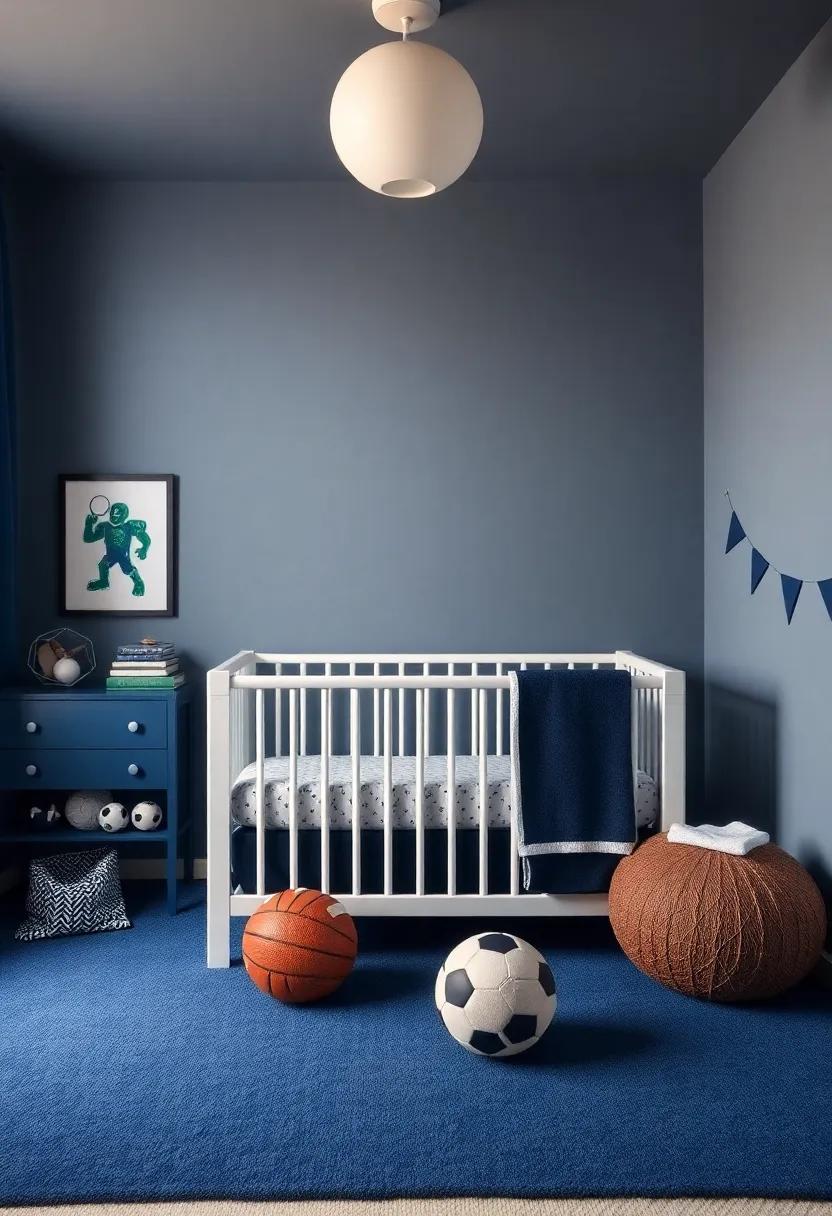 Sports Fanatic: Celebrate his favorite team with dark blue accents and spirited decor, creating a space that ignites a passion for sports from the get-go