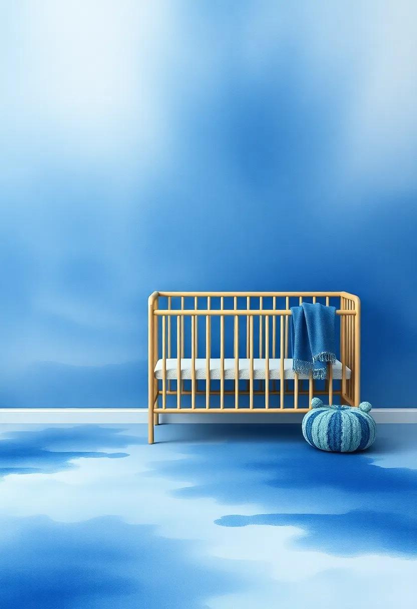 Dreamy Watercolor: Use soft watercolors in varying shades of blue to create a serene atmosphere inspired by rippling oceans and tranquil lakes