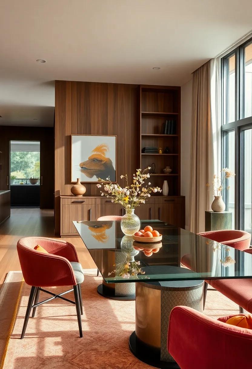 layering Textures: Find out how mixing glass tabletops with luxurious textiles and soft furnishings can create a cozy yet sophisticated dining experience