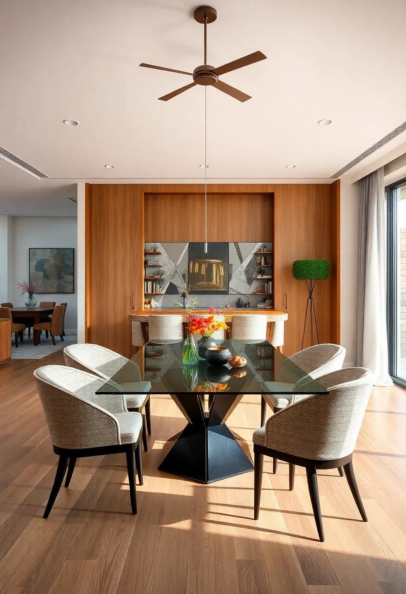 Divider⁣ Dining: Discover innovative designs where glass tables are used as dividers in ⁤open spaces, ensuring functionality and‌ style in your home layout
