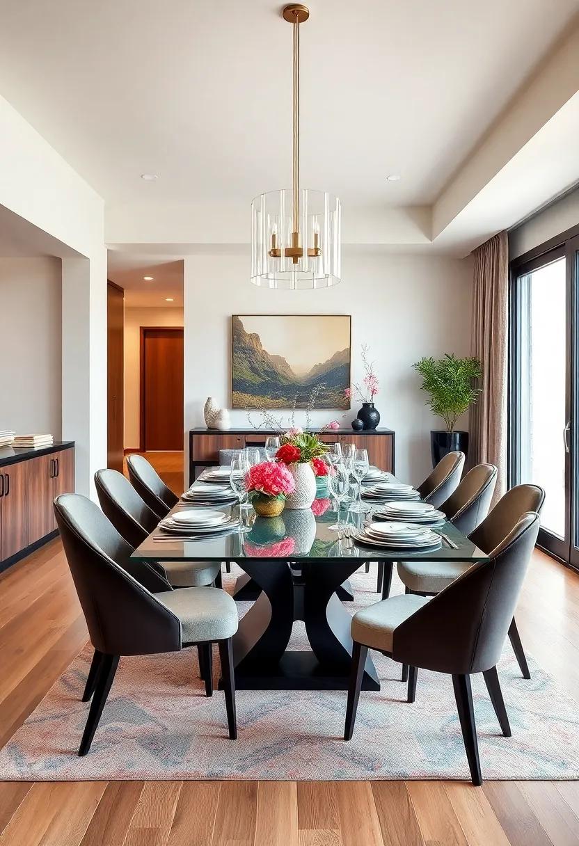 Seasonal Adaptability: End the list with ideas on how to dress your glass ​dining table seasonally, changing centerpieces and settings to keep the space fresh and inviting