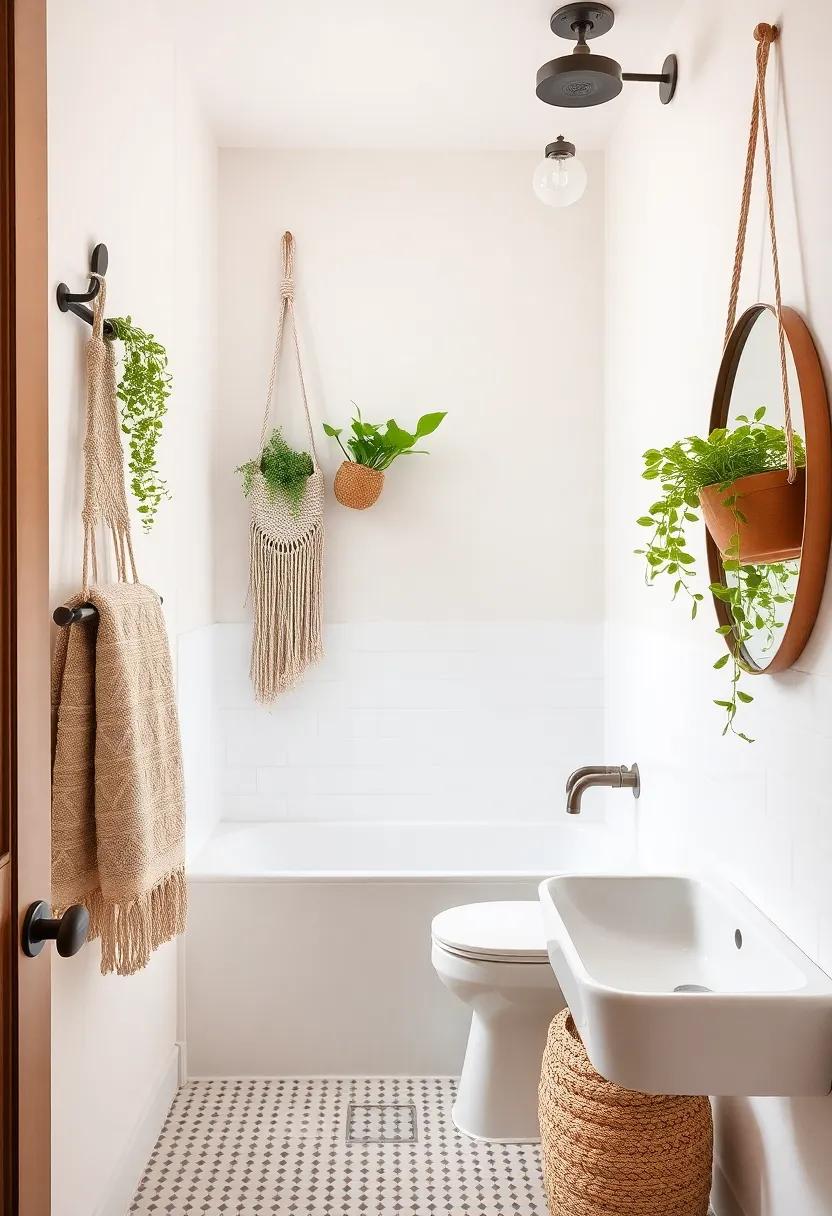 Bohemian Macrame: Layer in ‌texture with macrame hangers for plants or towels,harmonizing‌ bohemian vibes with chic decor