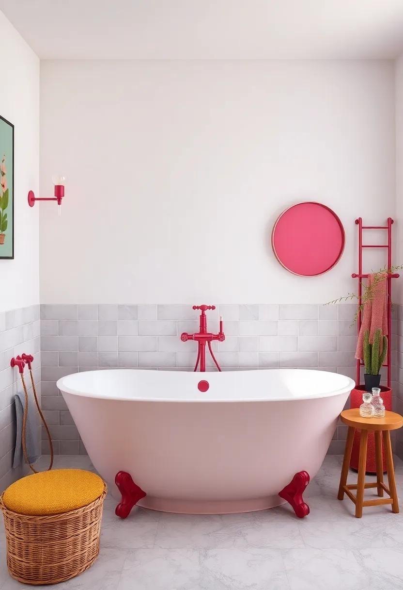 Colorful​ Bathtubs: Dive into ⁤the unexpected with a vibrant​ or uniquely‌ shaped bathtub ⁣that ⁤becomes the centerpiece of ⁢your ⁢design