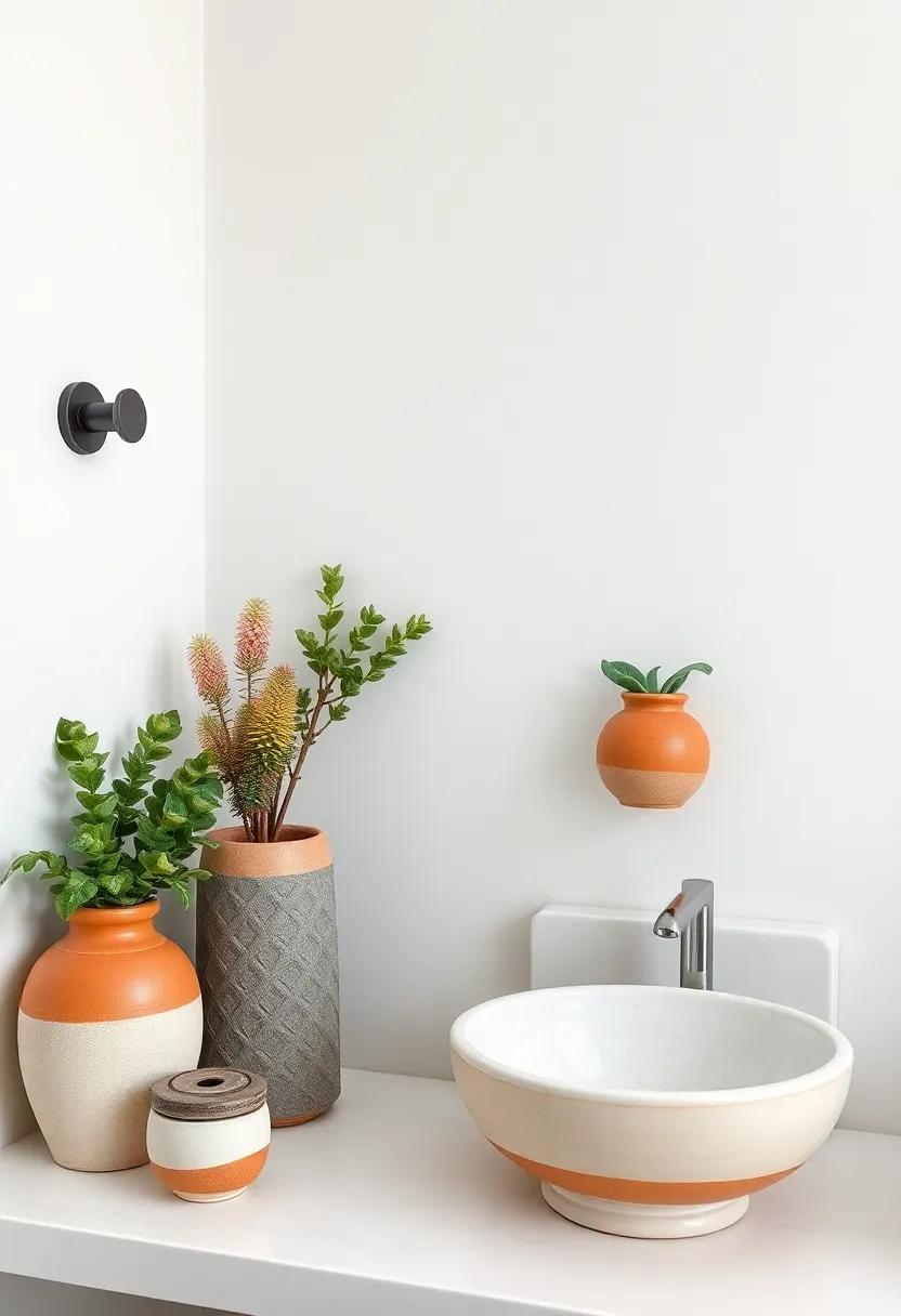 Handmade ‍Pottery: Incorporate artisanal pottery pieces⁢ for⁢ soap dispensers or plant ​pots, showcasing craftsmanship and unique designs