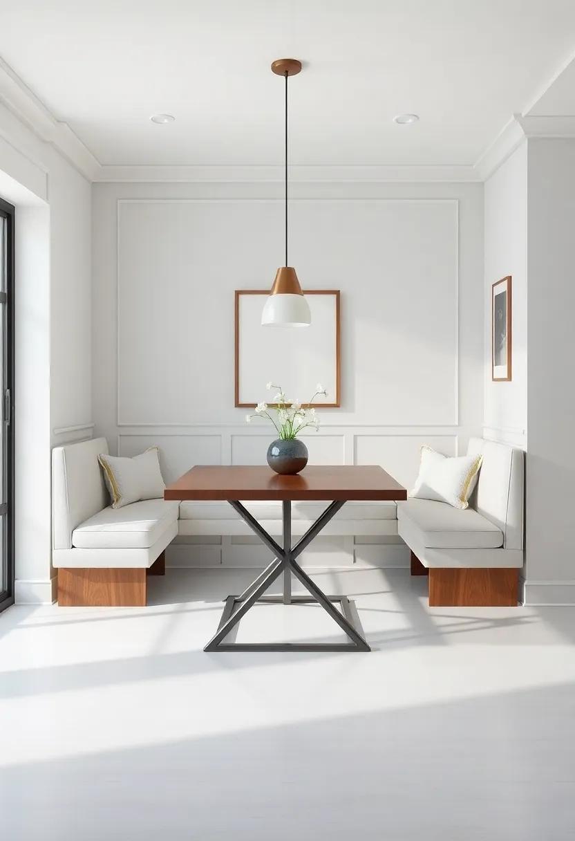 Create a‍ Nook with benches: Incorporate seating‍ arrangements ‌like benches ‌for a casual yet elegant dining experience