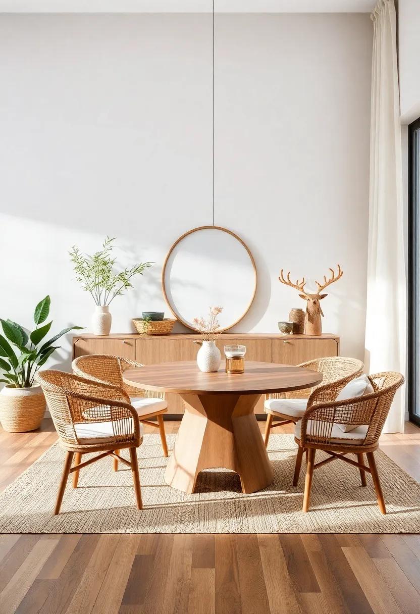 Use Natural Materials: Incorporate stone, bamboo, or wicker‍ elements ⁢to bring an organic elegance to⁣ the⁣ decor