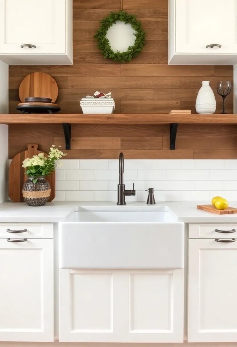 Embrace Rustic Charm with Reclaimed Wood Accents Around Your Apron Sink