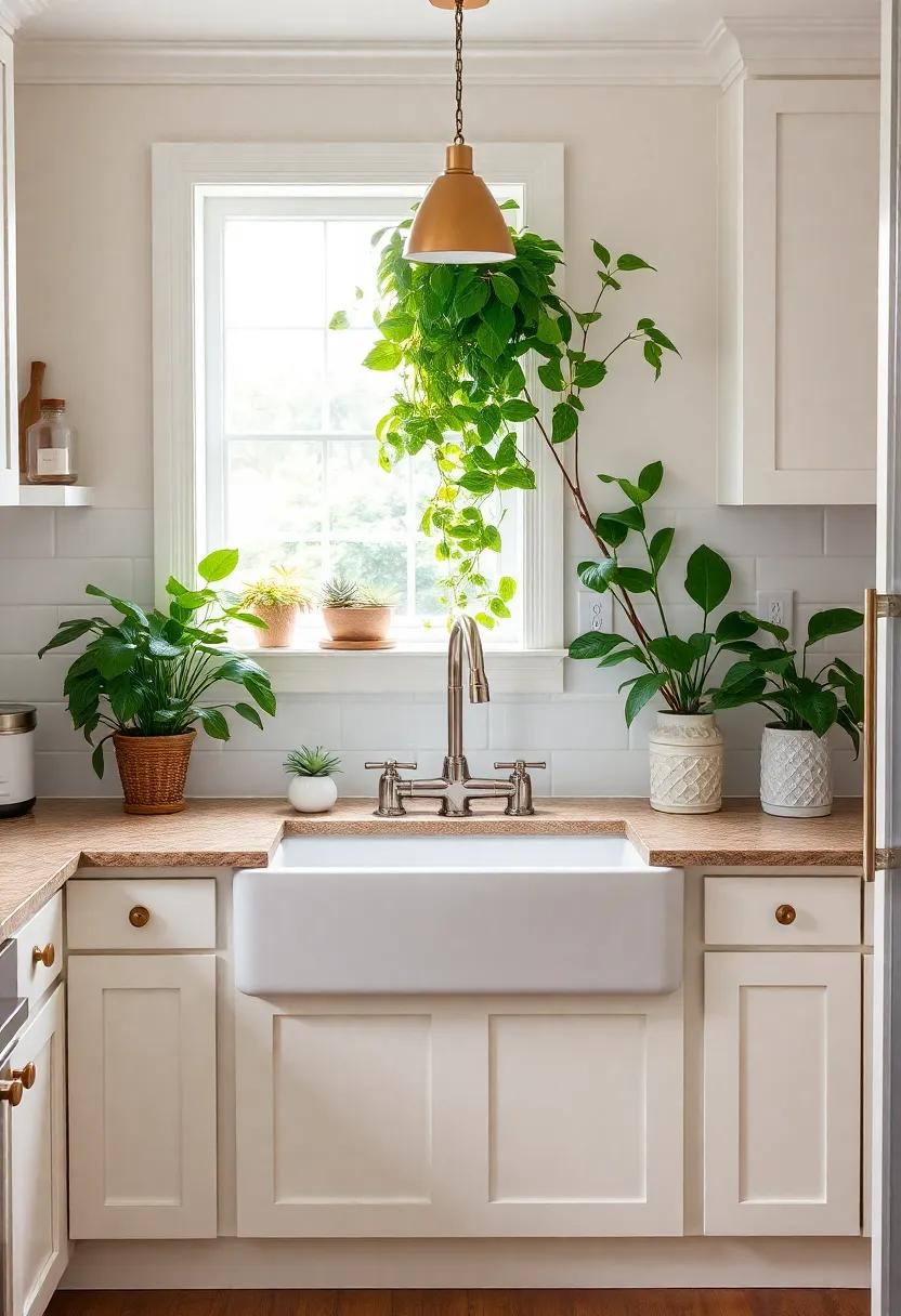 Surround Your⁢ Sink⁣ with Lush Plants for a touch of nature