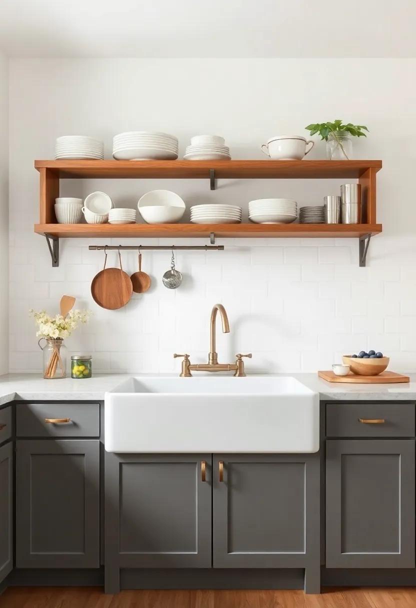 Use Open Shelving above the Sink for a Welcoming Display of⁣ Dishware