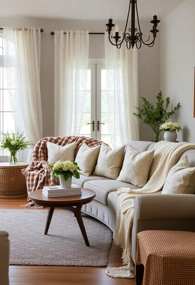 Cozy Textured Throws: Introduce soft, textured throws draped‍ over furniture for added comfort and inviting warmth, creating a delightful contrast with ⁣lace