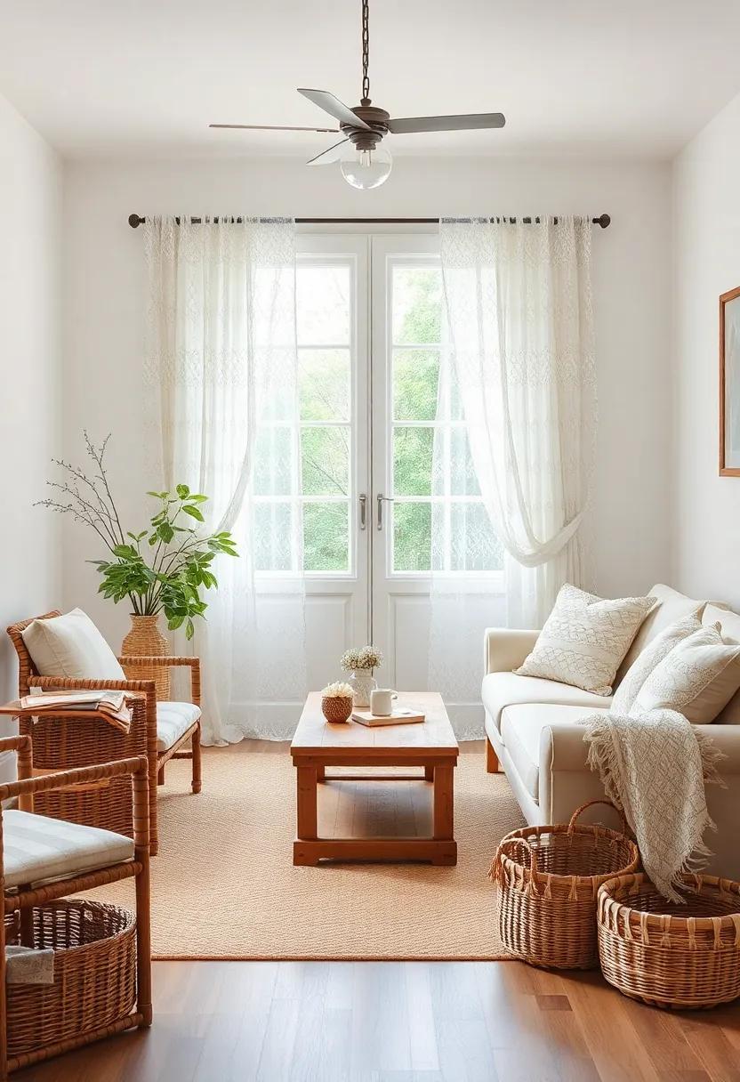Incorporate Natural⁢ Elements: Use wooden or wicker baskets to store items, organically ​blending rustic textures with ​the softness of lace accents