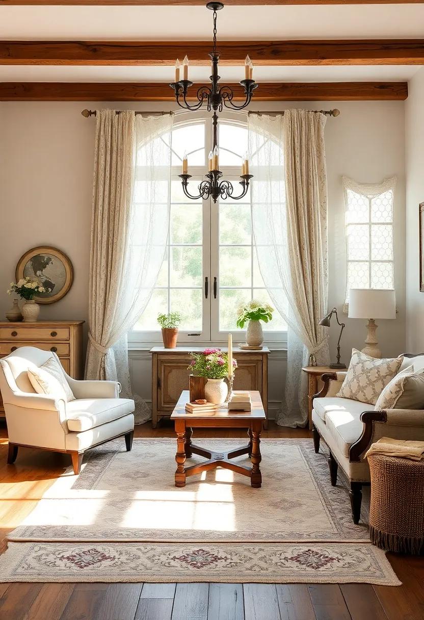 Vintage Furniture ​Finds: Seek out antique or‌ distressed furniture pieces that echo the rustic‍ charm of French country style, harmonizing with your lace accents