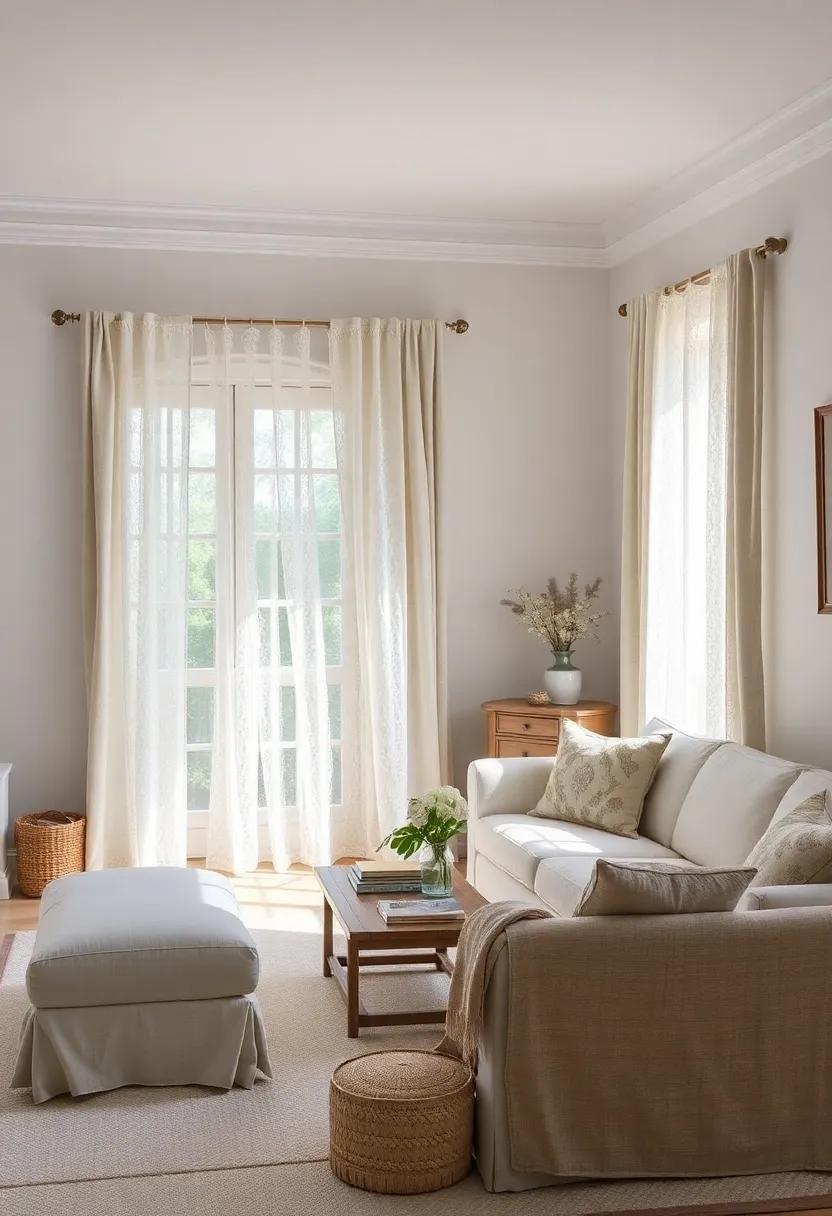 Layer Textures: combine different fabrics, such as cotton, linen, and wool, to add warmth and depth to your space, beautifully complementing the delicate lace