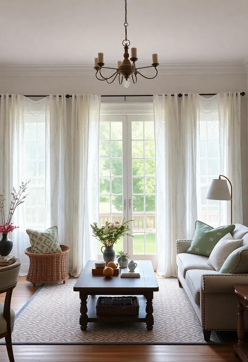 Celebrate Seasonal⁤ Changes: Refresh your living room decor with seasonal decor‌ pieces that coordinate with your⁣ lace curtains, bringing a sense of continuity through⁢ the year
