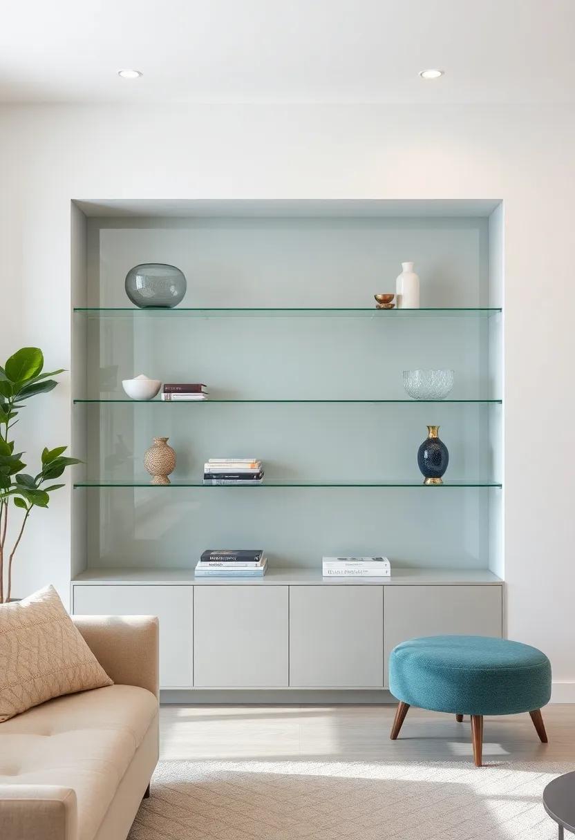 Fusing Functionality‌ and Elegance: Glass Shelves in Family Rooms