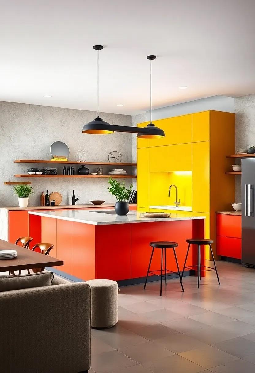 Bold Color Statement: Dare ⁣to be⁢ different by choosing a vibrant color‍ for your kitchen island,‌ making it⁢ the focal point of the‍ room