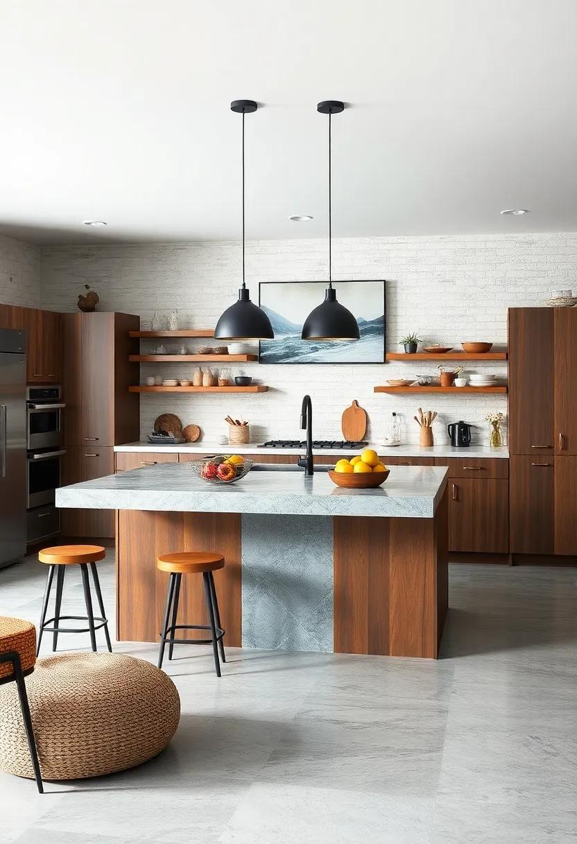Islands⁤ with Personality: ⁤Add⁢ personality with unique⁣ décor, such as​ colorful cookware displays or eye-catching artwork above your island