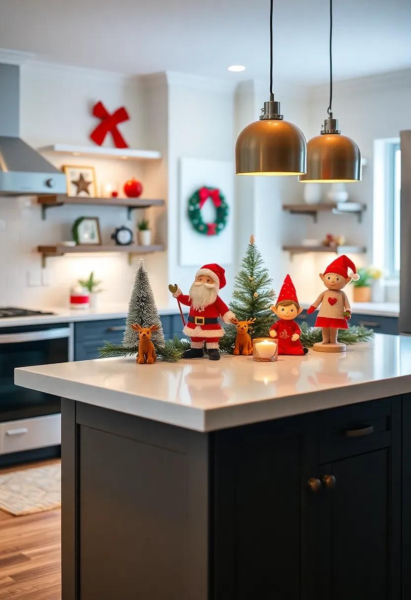 Create ‌a whimsical scene with small figurines like Santa,reindeer,and elves ‍positioned among your holiday decor for a playful⁢ touch