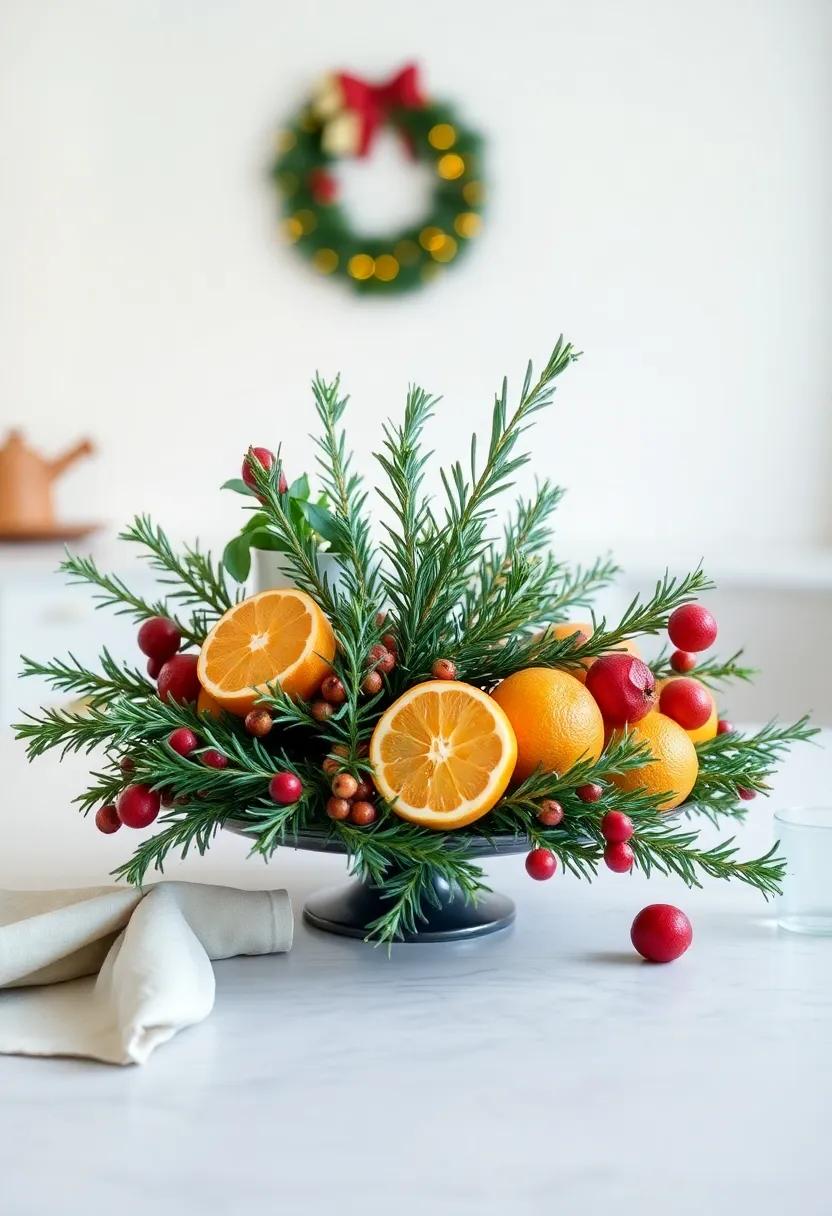 Add a touch of elegance with ‍a centerpiece of fresh or dried citrus ⁤fruits surrounded by sprigs of rosemary, evoking‌ both holiday cheer ‍and delicious aromas