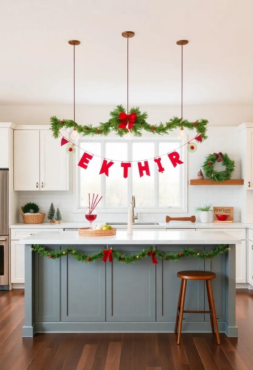 Finish off your kitchen island⁤ decor with a personalized holiday ⁢banner⁤ or bunting, adding⁢ a heartfelt touch that reflects​ your family’s joy this festive season