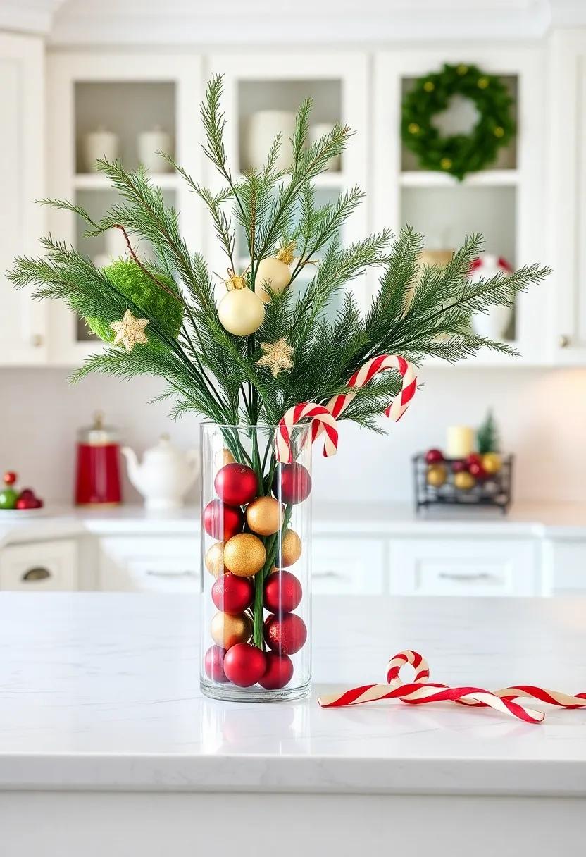 Fill tall⁤ glass vases with ornaments, ⁢pine ⁤branches, or colorful candy​ canes to create taller decor that draws the eye upward and‌ adds dimension