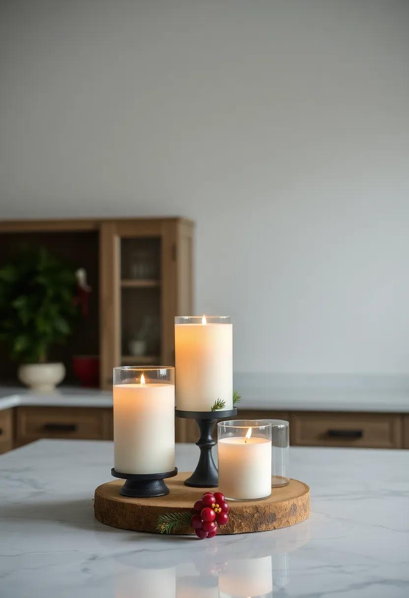 Coordinate your kitchen island candles with festive scents like cinnamon ​and​ pine,turning your culinary​ space into ⁣a scent-sational⁢ holiday haven
