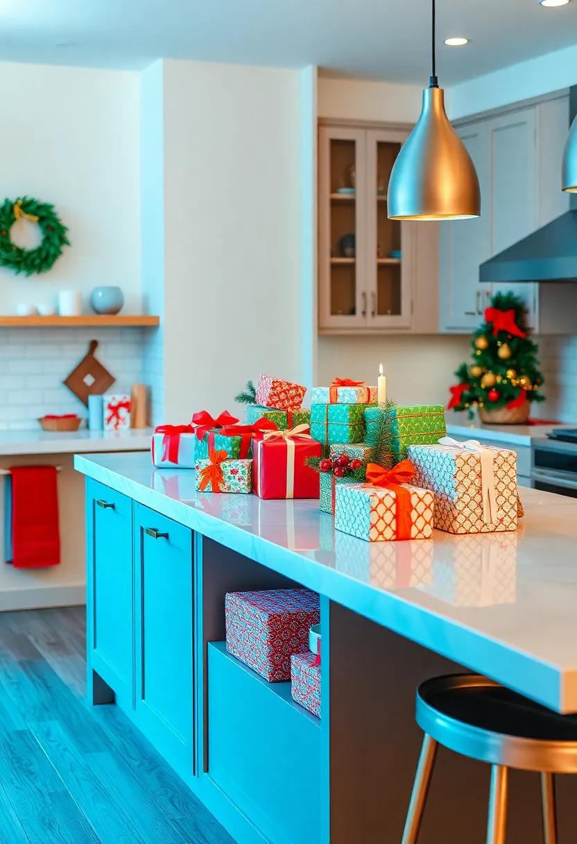 Arrange a selection of colorful, wrapped gifts ​on the kitchen island, which can serve as⁢ both decor and presents for family ⁣members to open later