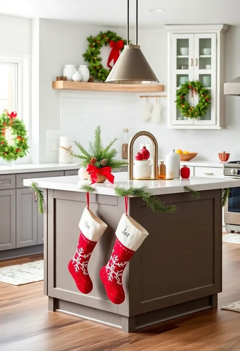 Hang stockings from the edge of⁣ your kitchen⁤ island, each personalized for family members, to ‍enhance the holiday spirit while providing ⁤extra storage for treats