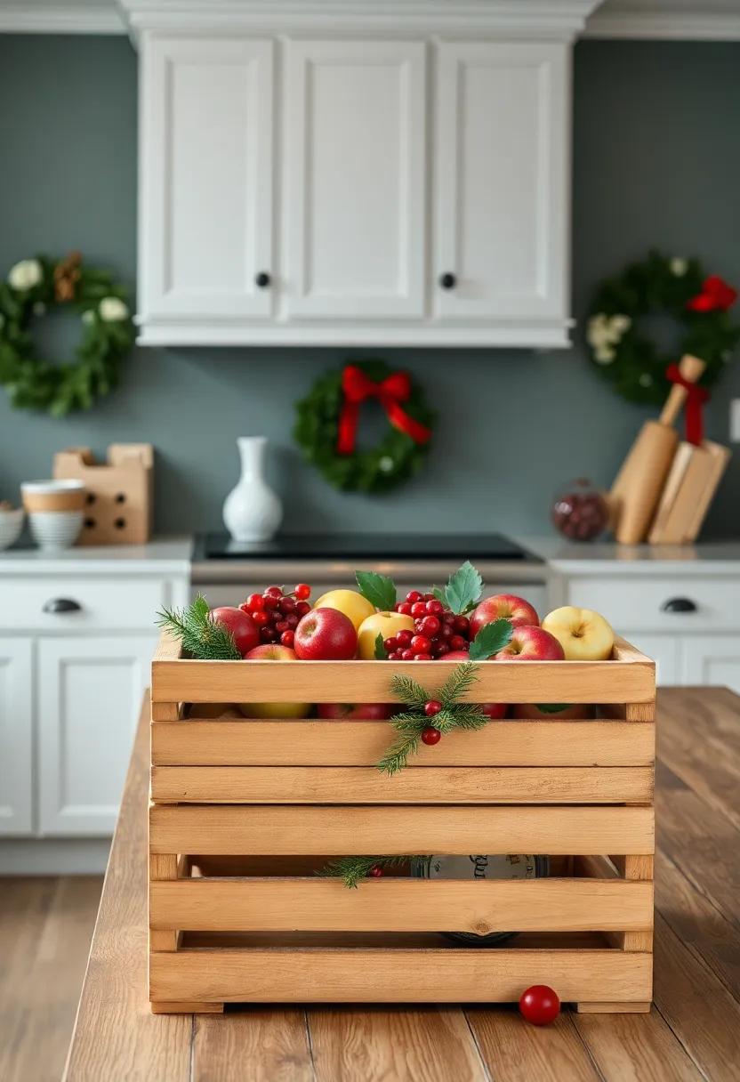 Use wooden​ crates or baskets filled with festive produce, such as cranberries and apples, to embrace⁢ a rustic approach to holiday storytelling