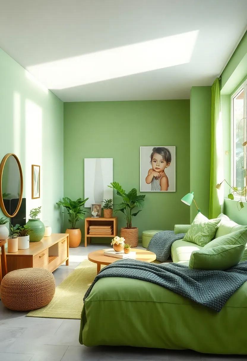 Nature’s Palette: ⁤Use shades of​ light green alongside various earth tones, connecting the indoors with‌ the calming elements of nature