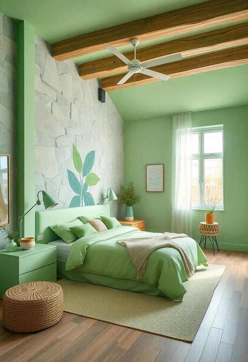 Artistic Murals: Consider a hand-painted mural ⁢or wall decals in light green shades to ‍infuse creative flair and ​uniqueness into your room