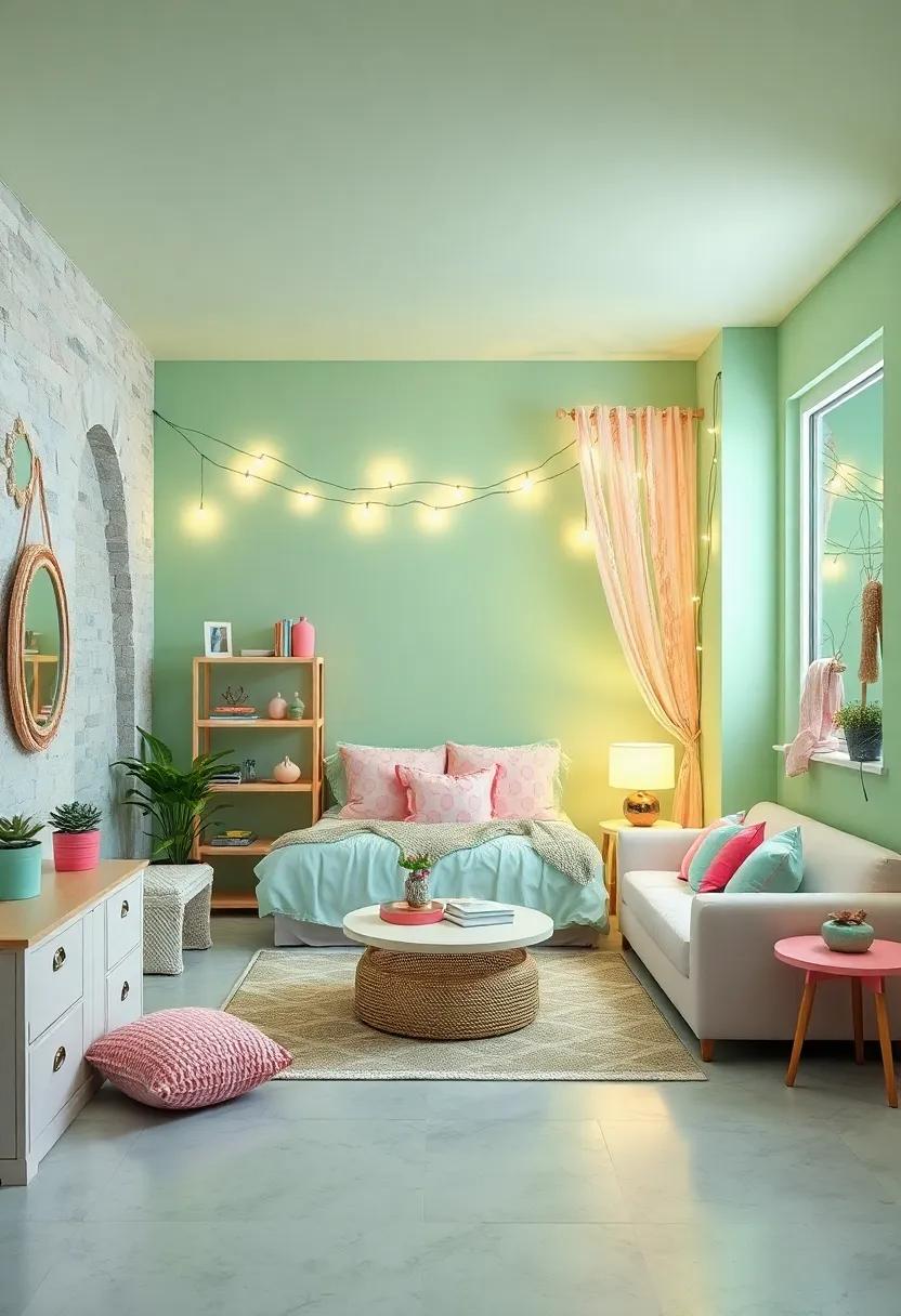 Whimsical Wonderland: Play with pastel green⁣ tones ⁢and fairy lights to create a ​whimsical space that feels magic and dreamy,perfect for night-time reading