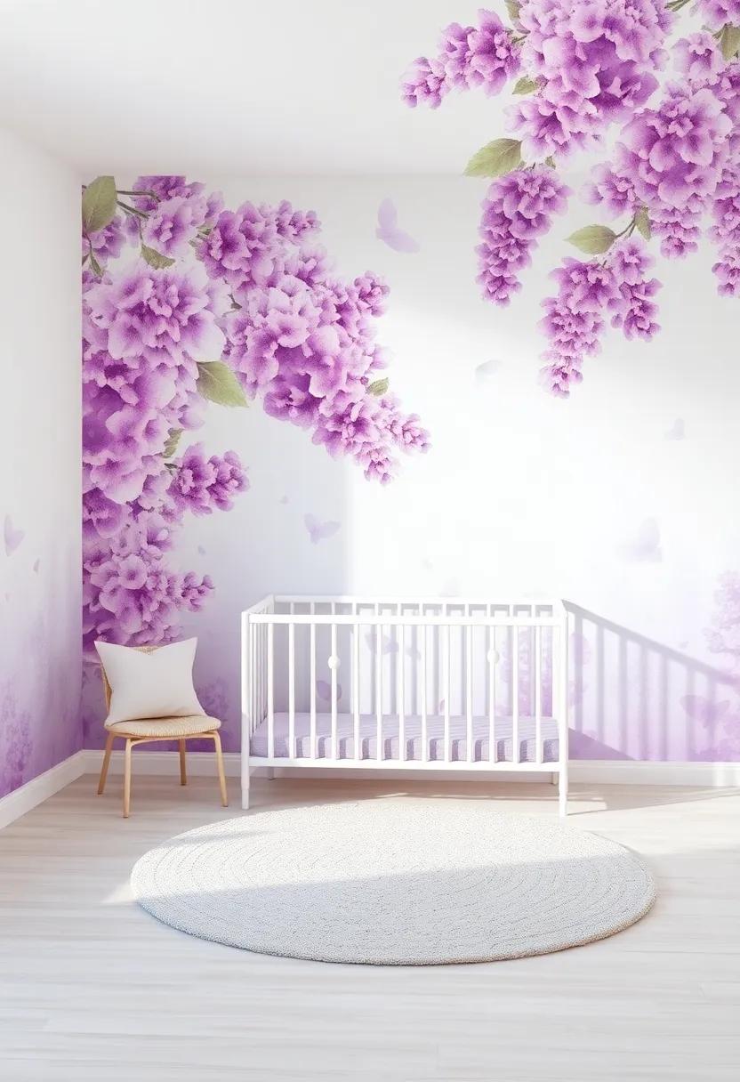 Airy Lilac Murals: Consider soft watercolor-style‌ lilac murals​ for a serene backdrop that inspires‍ daydreaming