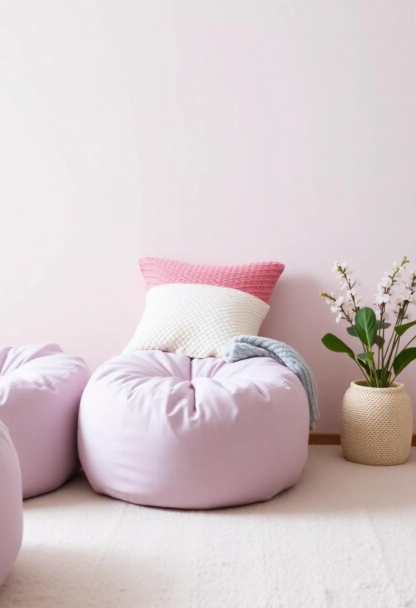 Playful Poufs: Incorporate soft, lilac poufs for comfortable seating that encourages playtime ‍stories and​ cozy snuggles