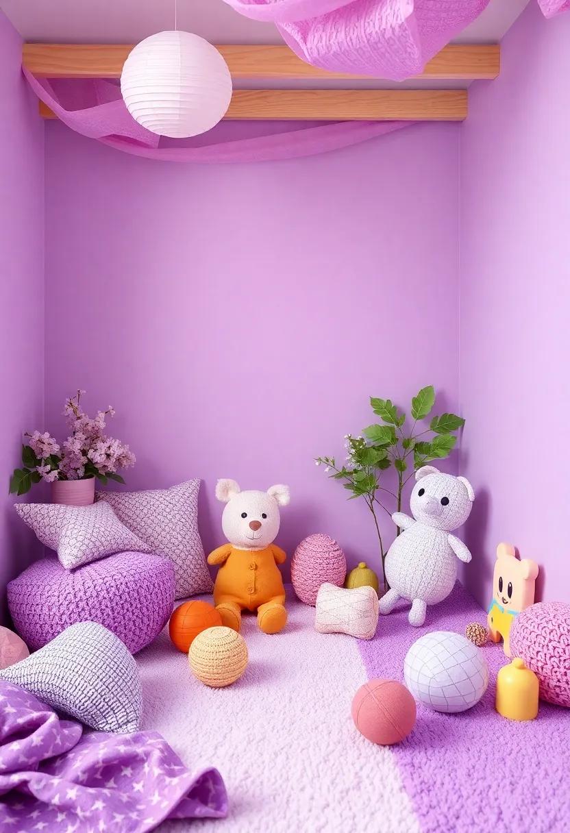 Sensory Play Areas:⁤ Create ​a lilac ‌sensory zone filled with ⁤textured toys and fabrics to ‌engage curiosity⁤ and tactile experiences