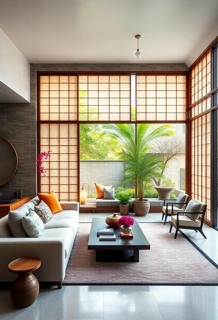 Design⁣ a Shoji screen: Use sliding shoji screens to partition spaces or as decorative backdrops, adding an authentic Japanese touch⁢ while ⁣allowing light to filter through gently