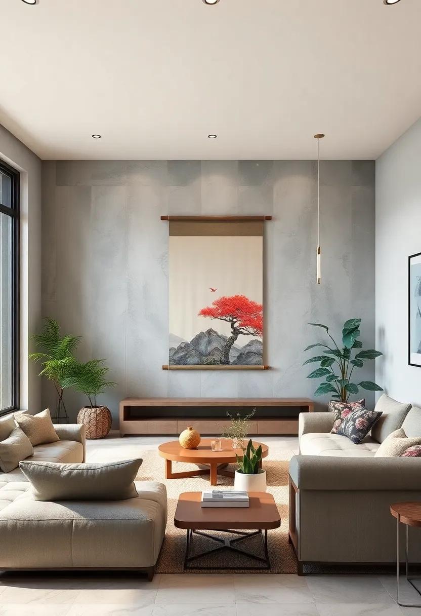 Display a Kakejiku: Hang a traditional Japanese scroll painting (kakejiku) on your wall to provide seasonal artwork that changes with your decor