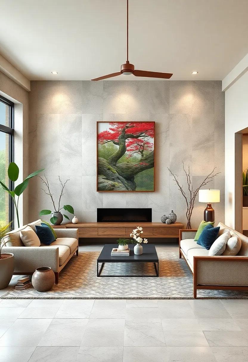 Hang Artwork Inspired by Nature: Display paintings or prints that reflect​ natural⁣ scenes—think cherry blossoms, bamboo forests, or⁣ tranquil landscapes—to enhance the theme
