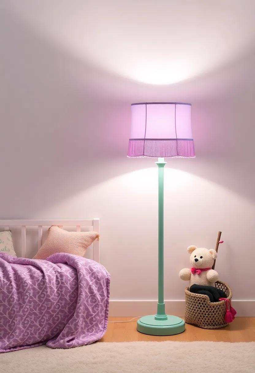 Enchanting Floor Lamps: ‌Choose a floor lamp ⁢with a mint-green⁣ base and ‌a ⁤lavender ‌shade to create a cozy⁢ glow during storytime