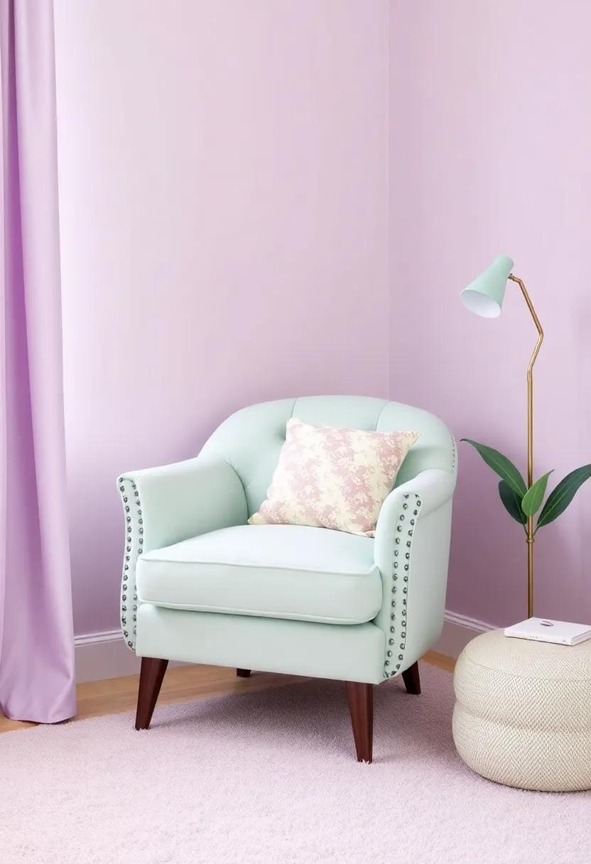 Plush Mint Art⁣ Deco Chair: Include⁣ a statement chair‌ in mint for moments of quiet reflection or comfortable nursing sessions