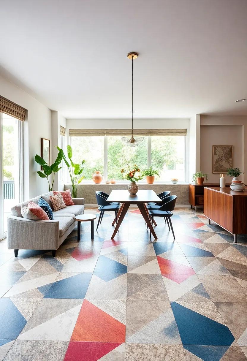 Add a Pop of⁤ Color with Geometric Shapes:⁢ Explore vibrant geometric tiles that inject energy⁣ and ‍personality into ⁣your dining room