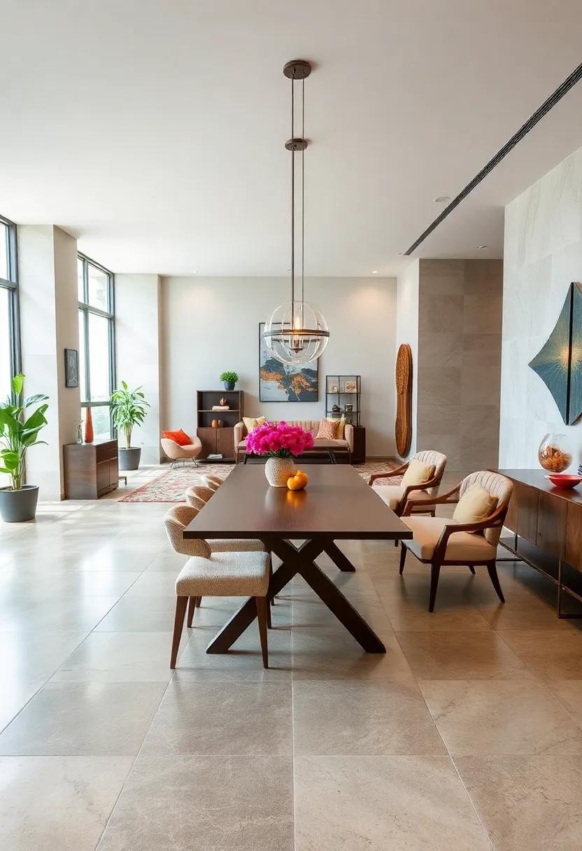 Create a Seamless Flow with Continuous ‍Flooring: Consider using tiles ‍that flow seamlessly from the dining space ⁣to adjacent rooms for a cohesive look
