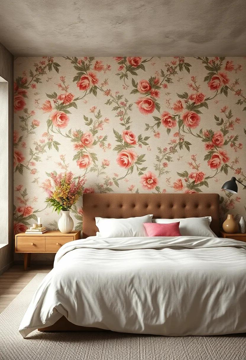 Floral Wallpapers: ⁣Choose a modern floral wallpaper​ with a ​vintage flair⁢ to evoke a romantic,timeless ambiance
