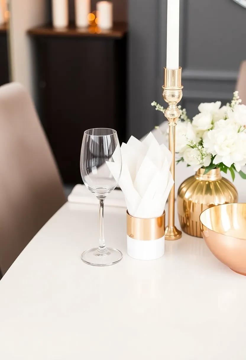 Glittering⁣ Centerpiece: Create a striking centerpiece using⁤ an⁢ arrangement ‍of‌ gold and silver ornaments, interspersed‍ with candles for a warm glow