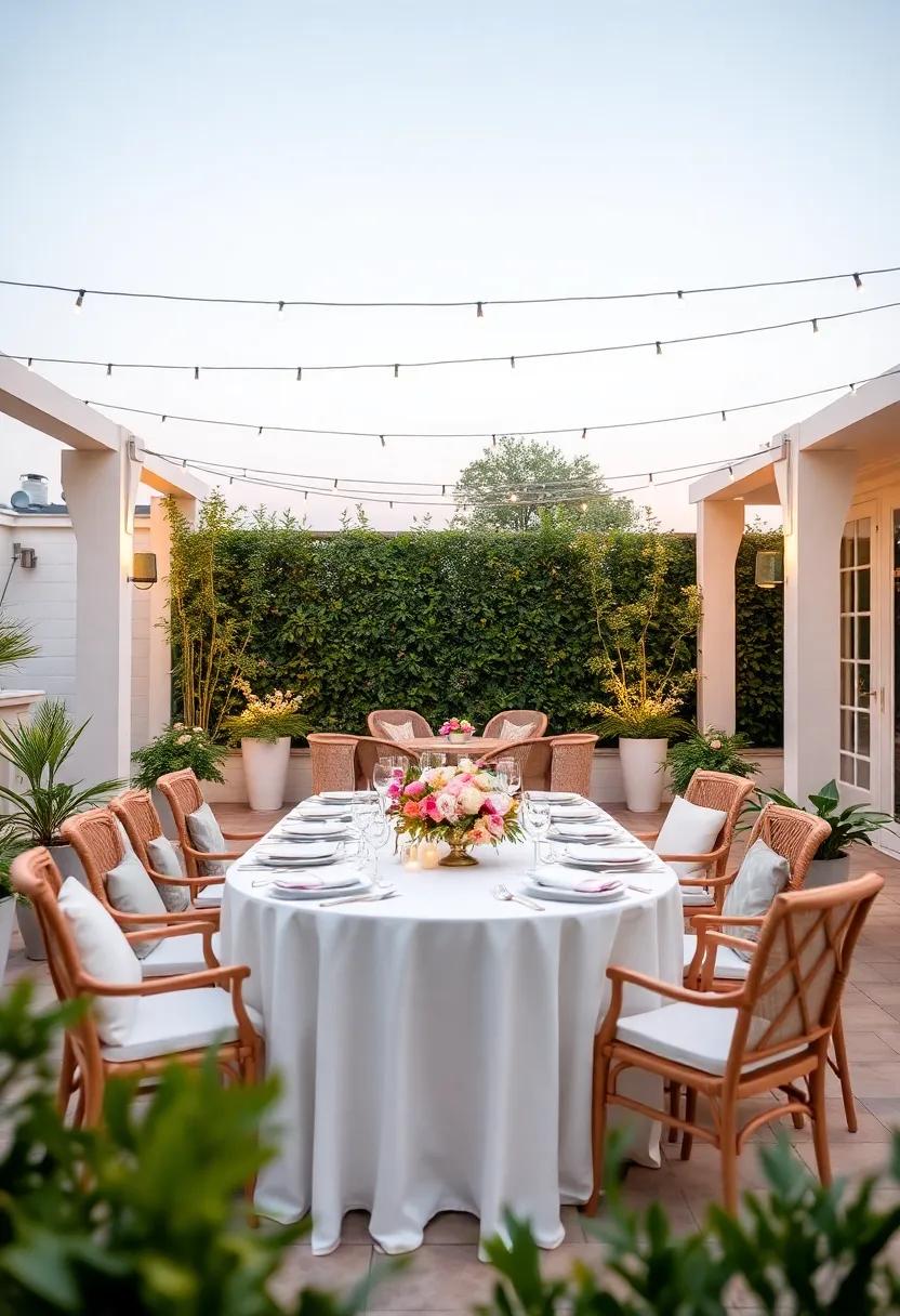 Garden Party Elegance: Floral Table settings‌ and romantic Atmospheres